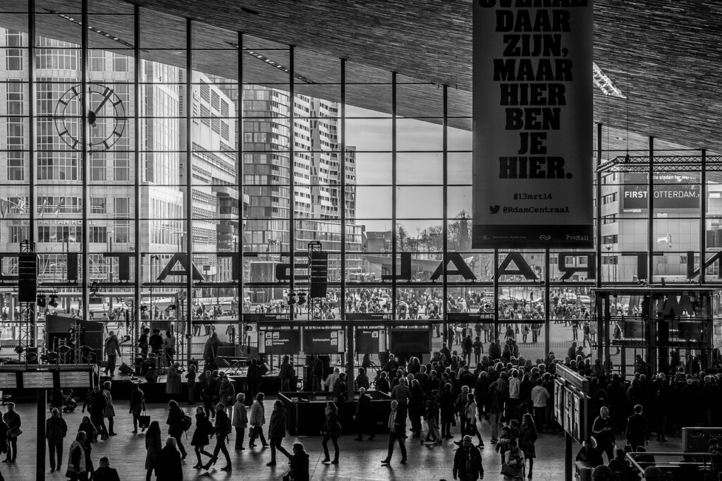 rotterdam, central station, view outside